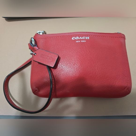 Coach Red Wristlet. - Picture 2 of 7